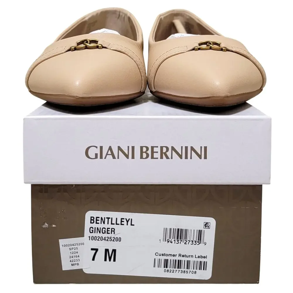 Giani Bernini Women Bentlley Pointed Toe Ballet Flats Size US 7M Ginger Beige